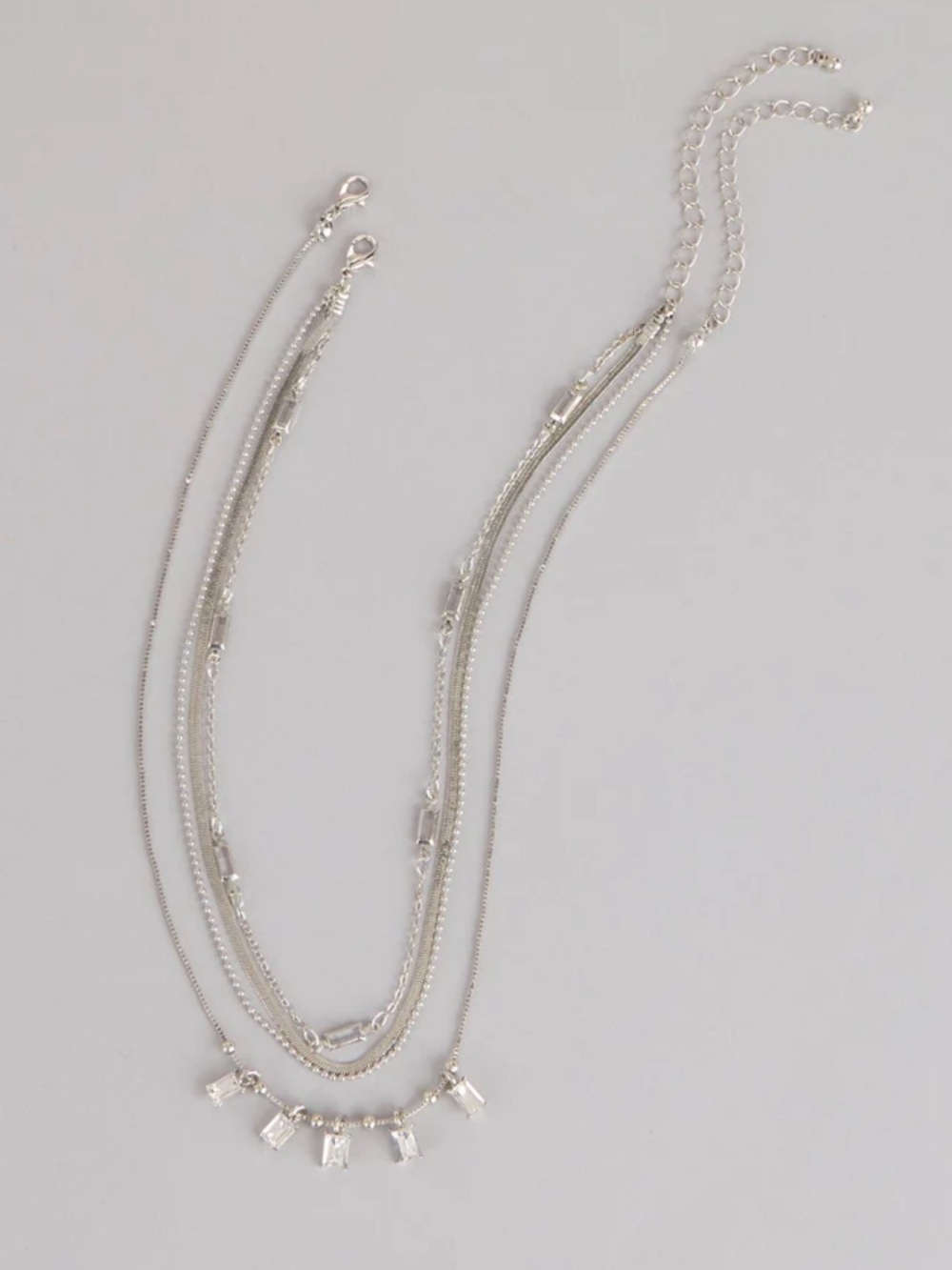 Windsor Cool Girl Necklace Silver Multi-Layer